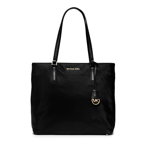 black michael kors logo|Michael Kors black nylon tote.